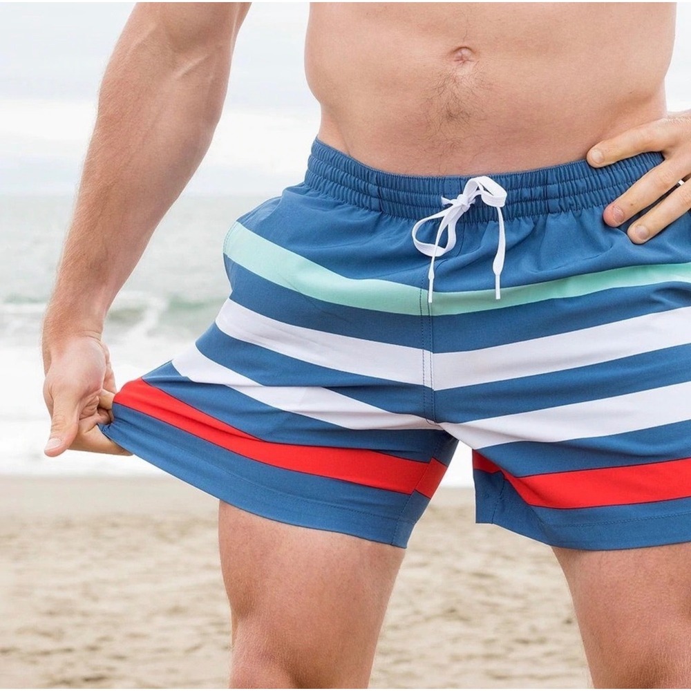 Chubbies Me Likey The Stripey swim trunks medium coastal nautical classic beach